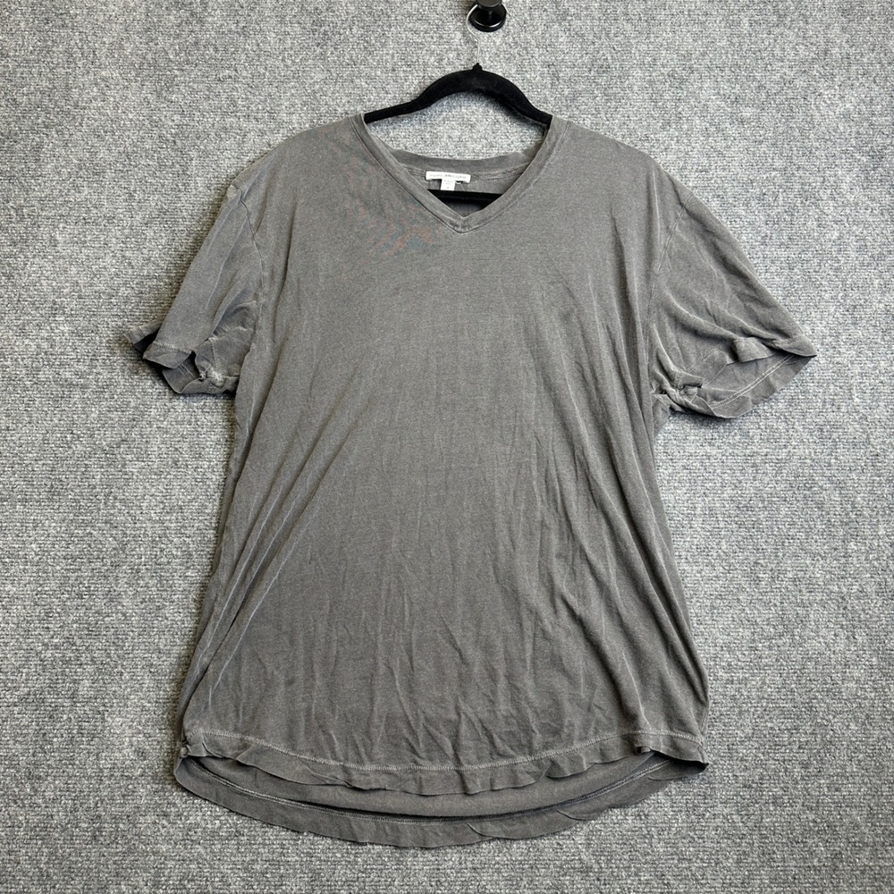 James Perse Standard V-Neck T-Shirt Mens 3 Gray Short Sleeve‎ Cotton Basic Tee